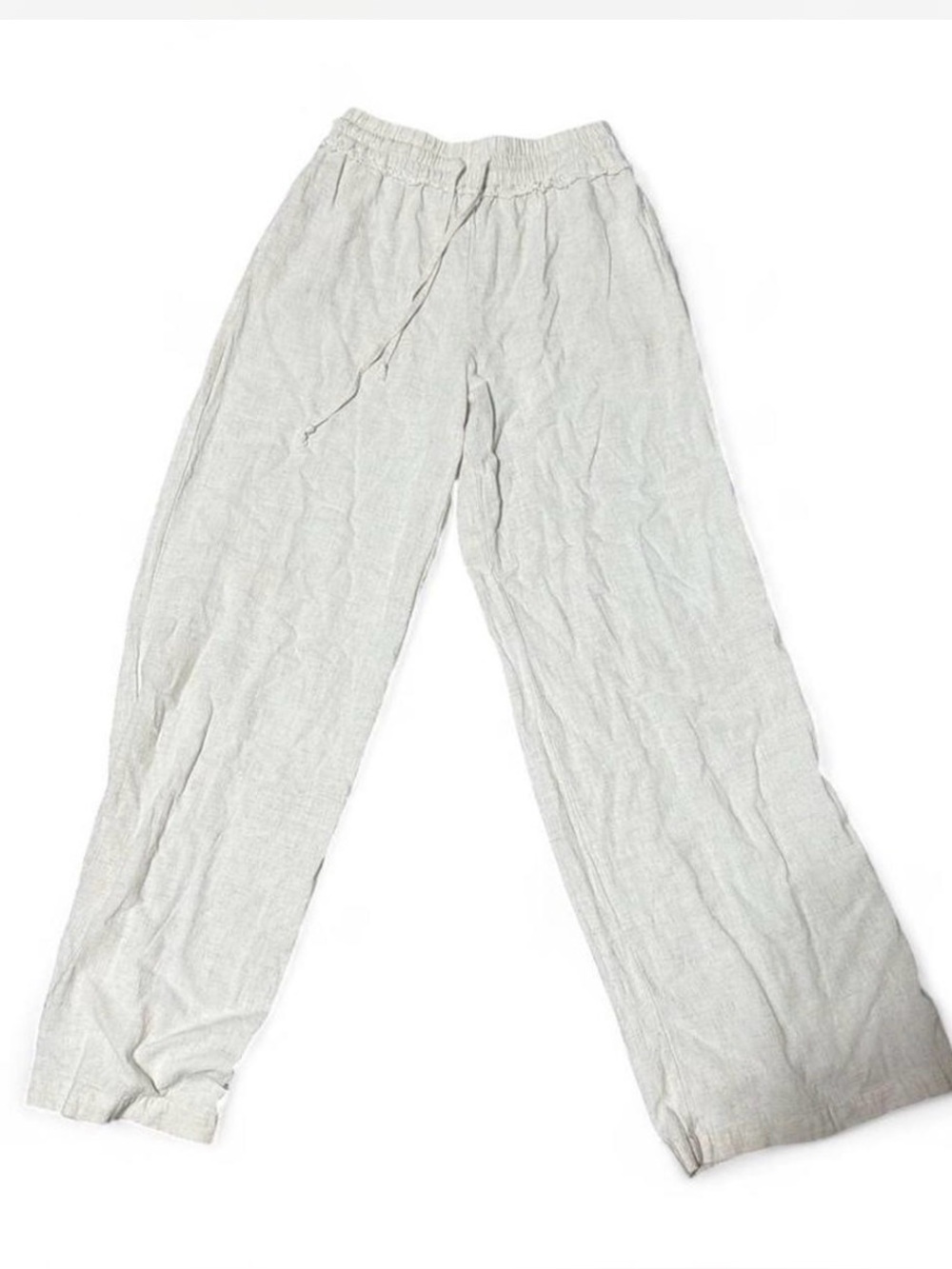 BKE Cream Drawstring Linen Pants